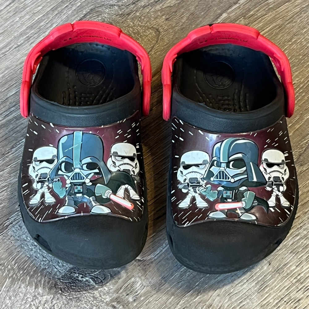 Crocs Star Wars Darth Vader Stormtrooper Kids Clogs Black Red Size C9